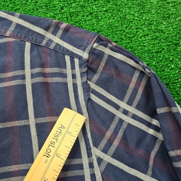Banana Republic Shirt Mens XL Blue Plaid Button Up Camden Luxe Flannel Preppy - Picture 4 of 10
